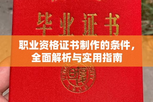 富裕职业资格证书制作的条件，全面解析与实用指南